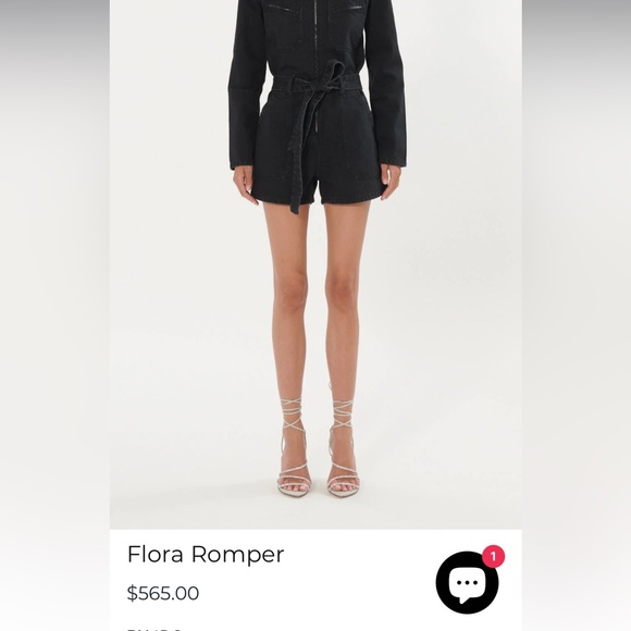 IRO Paris Flora Dark Grey Denim Playsuit / Romper - Picture 3 of 8